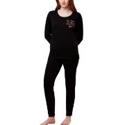 Triumph PK 03 Long Sleeve Pyjama Set Svart bomull 46 Dame