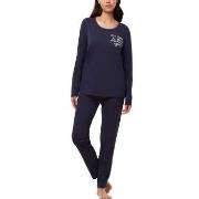 Triumph PK 03 Long Sleeve Pyjama Set Marine bomull 38 Dame