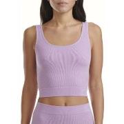 Adidas Sport 3D Rib Cropped Top Lyslilla Small Dame