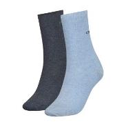 Calvin Klein Strømper 2P Annika Flat Knit Sock Blå/Grå One Size Dame