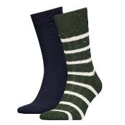 Tommy Hilfiger Strømper 2P Men Neppy Stripe Sock Blå/Grønn Str 39/42 H...