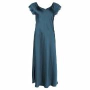 Lady Avenue Pure Silk Shortsleeve Long Nightdress Petrol silke Medium ...