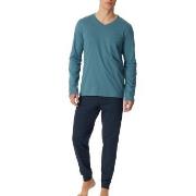 Schiesser Casual Essentials Long Sleeve Pyjamas Marine/Blå bomull 52 H...