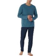 Schiesser Casual Essentials Pyjamas Marine/Blå bomull 54 Herre