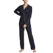 Calida Winter Dreams Pyjama Set Marine Stripet bomull Small Dame