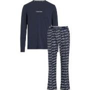 Calvin Klein Modern Structure Sleep Pant Set Marine mønster Large Dame