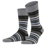 Falke Strømper Stripe Socks Svart/Grå Str 43/46 Herre