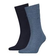 Calvin Klein Strømper 2P Carter Casual Flat Knit Sock Marine/Blå Str 3...