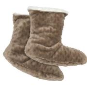 Damella Strømper Jaquard Fleece Slippers Brun polyester Str 38/40 Dame