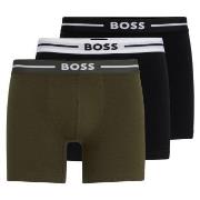 BOSS 3P Boxer Bold Brief Svart/Grønn bomull Large Herre