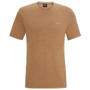 BOSS Rib T Shirt Brun bomull XX-Large Herre