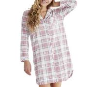 Damella Checked Long Sleeve Nightdress Rutet bomull Small Dame