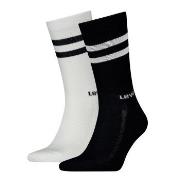 Levis Strømper 2P Regular Cut Stripe Socks Svart/Hvit Str 43/46