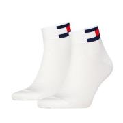 Tommy Men Uni Flag Quarter Sock Strømper 2P Hvit Str 39/42