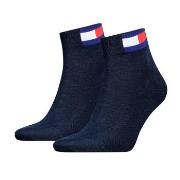 Tommy Men Uni Flag Quarter Sock Strømper 2P Marine Str 35/38 Herre