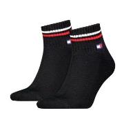 Tommy Men Uni TJ Iconic Quarter Socks Strømper 2P Svart Str 39/42