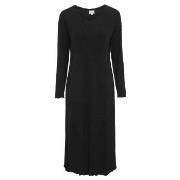 Damella Bamboo Plain Long Sleeve Nightdress Svart Bambus Medium Dame