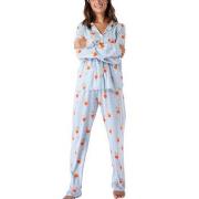 PJ Salvage Playful Prints Long Pyjamas Blå Mønster Medium Dame