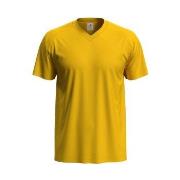 Stedman Classic V-Neck Men T-shirt Sennepsgul bomull Large Herre