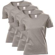 Stedman 4P Classic Women T-shirt Mørkgrå  bomull XX-Large Dame