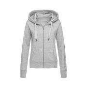 Stedman Active Hooded Sweatjacket For Women Gråmelerad Small Dame