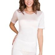 Lady Avenue Silk Jersey T-Shirt Benhvit silke X-Small Dame