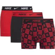 Nike 9P Everyday Cotton Stretch Trunks Rød/Svart bomull X-Large Herre