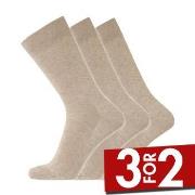 Dovre Strømper 3P Cotton No-Elastic Socks Beige Str 45/48 Herre