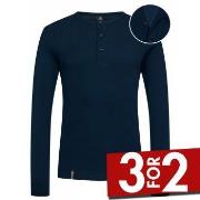 Dovre Organic Cotton Grand Dad Rib Shirt Marine økologisk bomull Small...