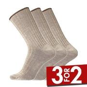 Dovre Strømper 3P Wool No-Elastic Socks Beige Str 40/45 Herre