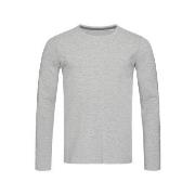 Stedman Clive Long Sleeve Gråmelerad ringspunnet bomull Large Herre