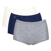 Sloggi Truser 3P Basic Plus Maxi Colored Blå/Grå bomull 38 Dame