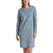 Calida Nights Long Arm Sleepshirt Lysblå m Mønst bomull Medium Dame