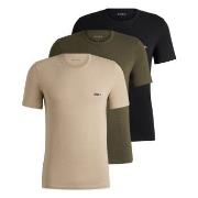 BOSS 3P Classic Regular Fit T ShirtRN Grønn/Brun bomull Small Herre