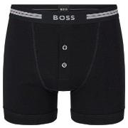 BOSS Original Button Front Shorts Svart bomull Large Herre