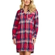 Damella Flannel Nightshirt Rød Mønster bomull Small Dame