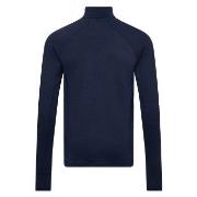 Dovre Wool Zip Single Jersey Marine ull XX-Large Herre