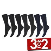 Decoy Strømper 7P Organic Cotton Socks Svart/Blå Strl 37/41 Dame