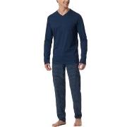 Schiesser Casual Essentials Long Sleeve Pyjamas Marine bomull XX-Large...