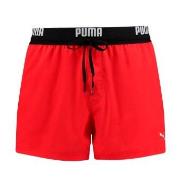 Puma Badebukser Logo Short Length Swim Shorts Rød polyester Medium Her...