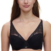 Chantelle BH Origins Lace Lightweight Plunge Bra Svart nylon F 70 Dame