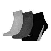 Puma Strømper 3P Lifestyle Quarter Socks Svart/Grå Str 39/42