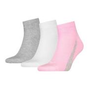 Puma Strømper 3P Lifestyle Quarter Socks Rosa/Grå Str 35/38