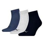 Puma Strømper 3P Quarter Socks Marine/Grå Str 47/49