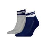 Levis Strømper 2P Mid Cut Stripe Socks Marine/Grå Str 39/42