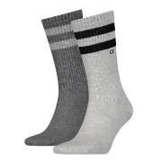 Calvin Klein Strømper 2P Stripe Socks Grå Str 39/42 Herre