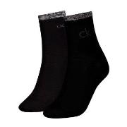 Calvin Klein Strømper 2P Shiny Logo Short Socks Svart Str 35/38 Dame