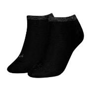 Calvin Klein Strømper 2P Shiny Logo Sneaker Socks Svart Str 39/42 Dame