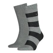 Tommy Hilfiger Strømper 2P Men Rugby Sock Mørkgrå  Str 43/46 Herre