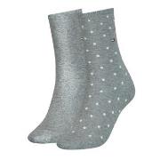 Tommy Hilfiger Strømper 2P Women Dot Sock Grå Str 39/42 Dame